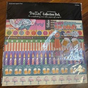 Abella 21st Birthday Celebration scrapbook Set - Colorful Designs